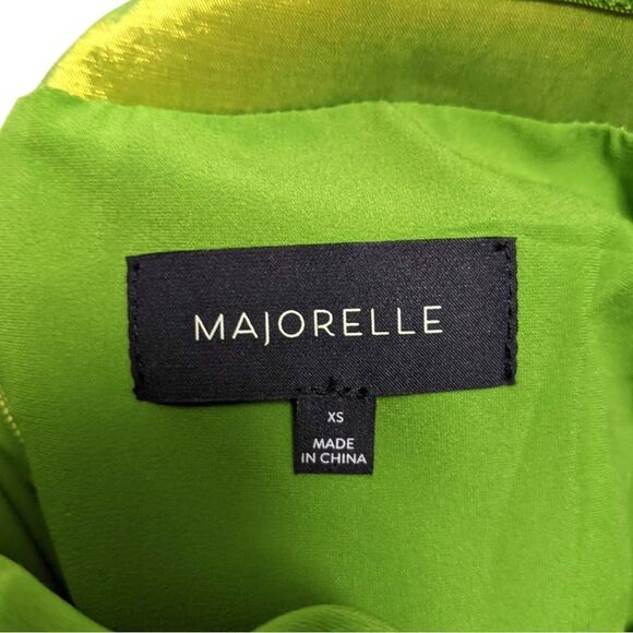 MAJORELLE Kaci Ruched Strapless Mini Dress Lime Green XS - Picture 5 of 13